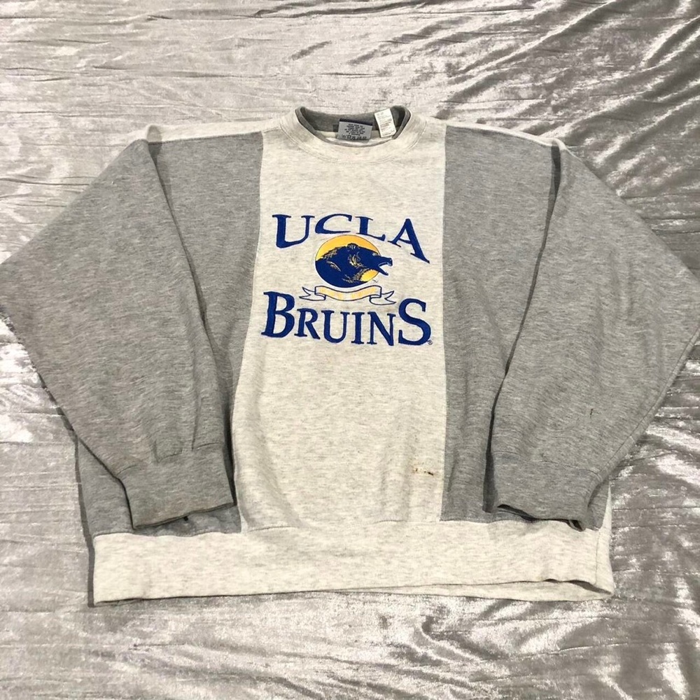 American Vintage UCLA Bruins Gray & Light Gray Colorblock Sweatshirt